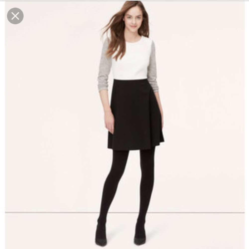 Loft colorblock flare dress